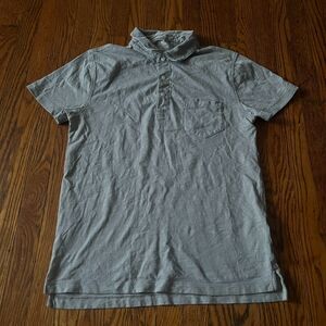J.Crew Men's M Slim Fit Garment Dyed Slub Cotton Yarns Knit Polo Shirt Grey